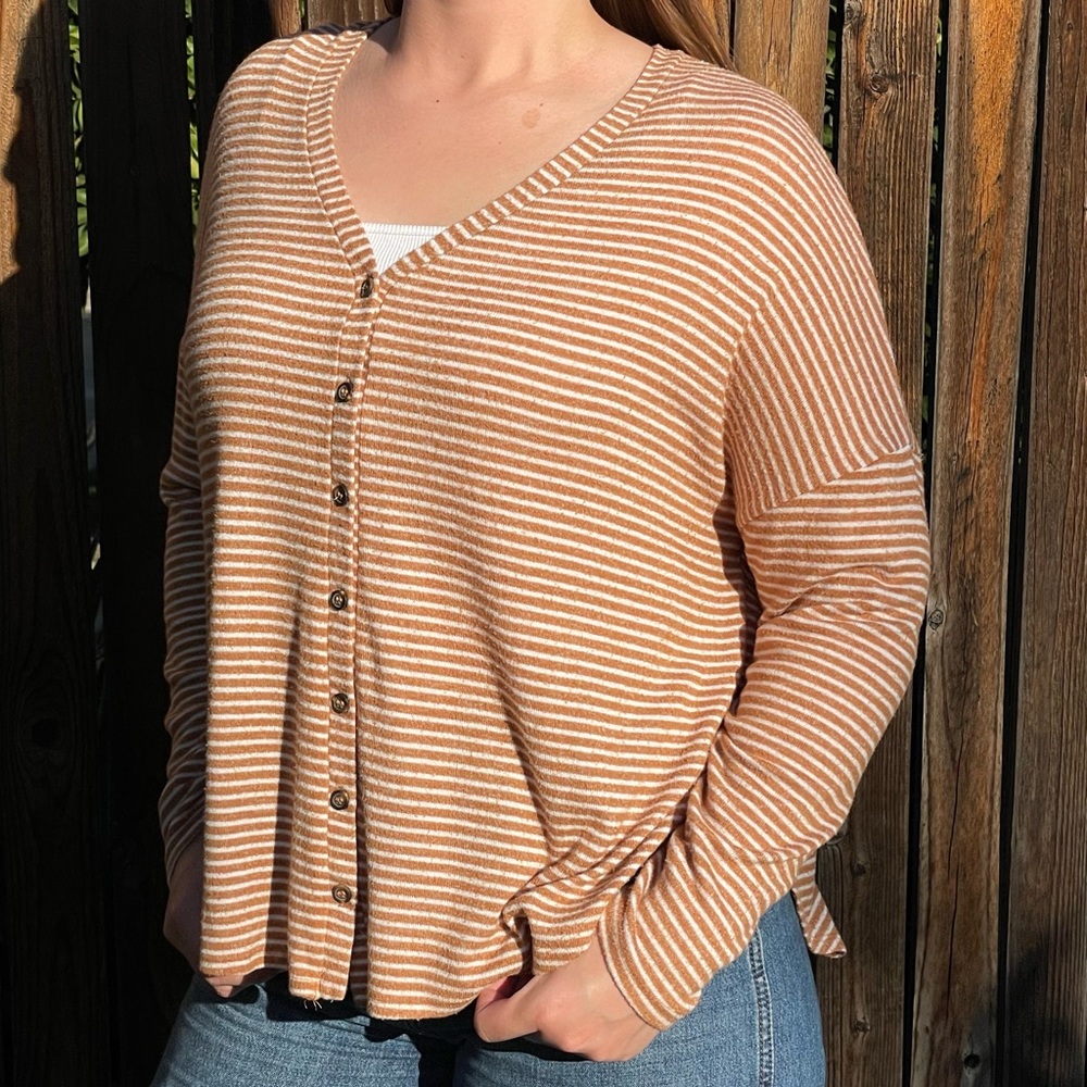 Medium Forever 21 orange stripe long sleeve